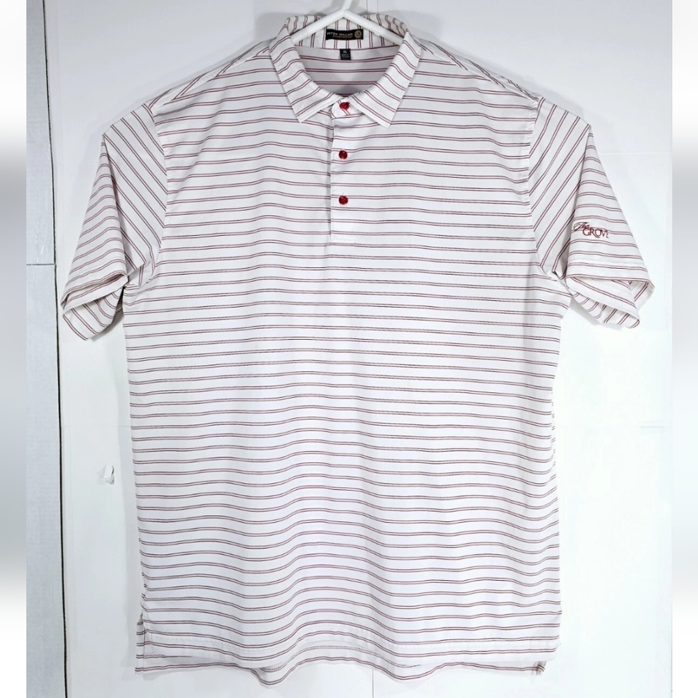 Peter Millar Summer Comfort The Grove Mens XL Golf Shirt White Red Striped